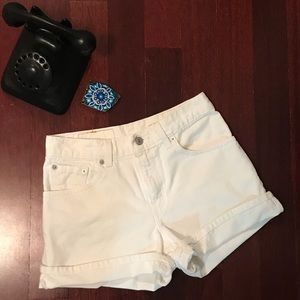 White Levi shorts